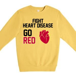 Go Red Fight Heart Health Awareness Premium Crewneck Sweatshirt