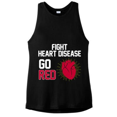 Go Red Fight Heart Health Awareness Ladies PosiCharge Tri-Blend Wicking Tank