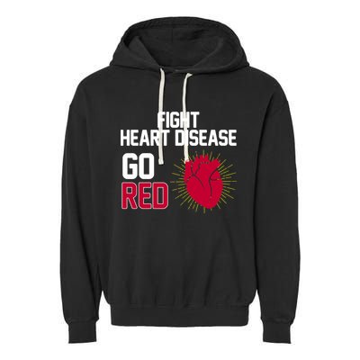 Go Red Fight Heart Health Awareness Garment-Dyed Fleece Hoodie