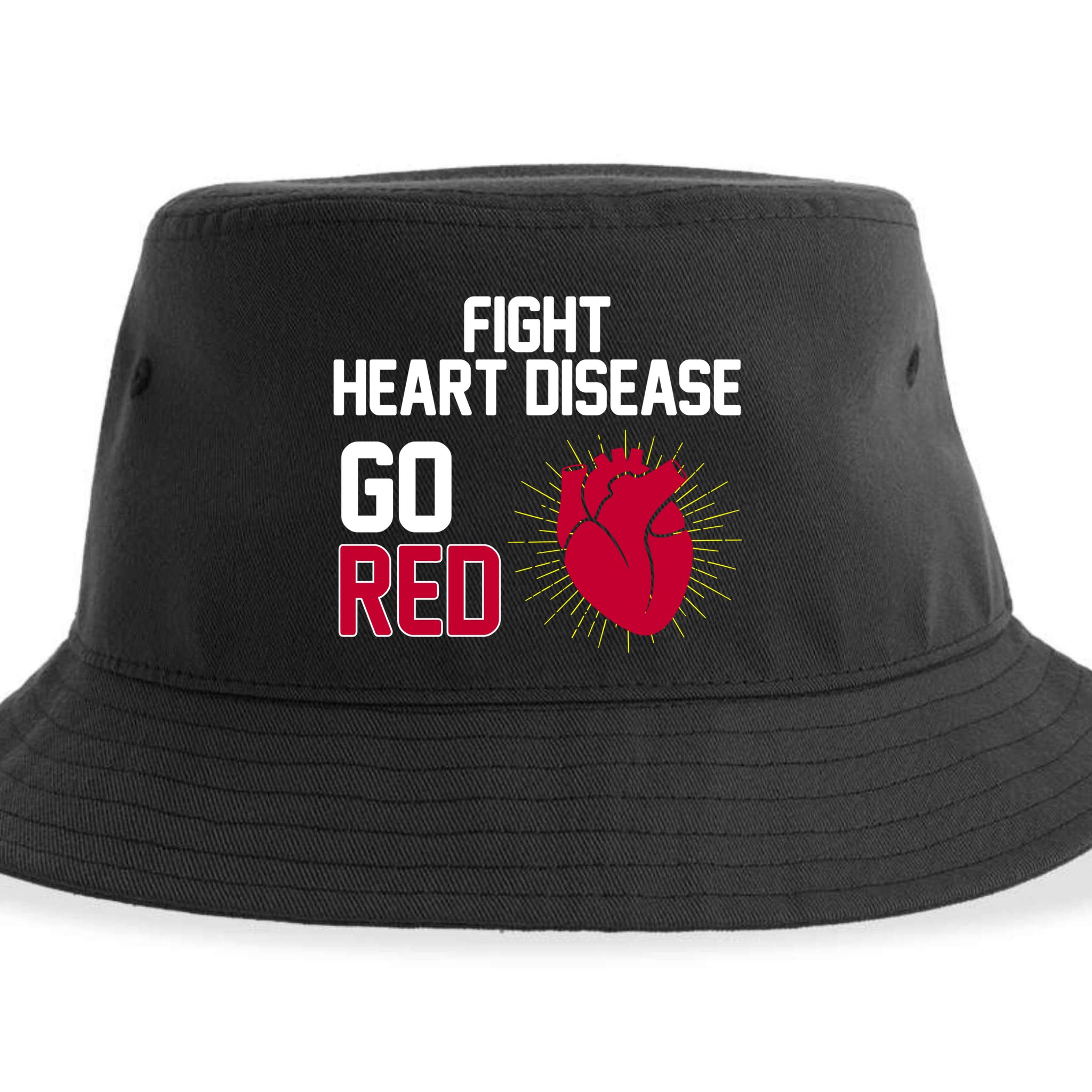 Go Red Fight Heart Health Awareness Sustainable Bucket Hat