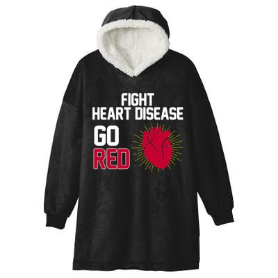 Go Red Fight Heart Health Awareness Hooded Wearable Blanket