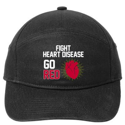 Go Red Fight Heart Health Awareness 7-Panel Snapback Hat
