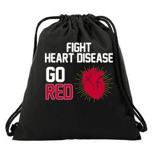 Go Red Fight Heart Health Awareness Drawstring Bag