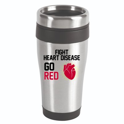 Go Red Fight Heart Health Awareness 16oz Travel Tumbler