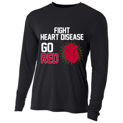 Go Red Fight Heart Health Awareness Cooling Performance Long Sleeve Crew