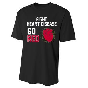 Go Red Fight Heart Health Awareness Performance Sprint T-Shirt