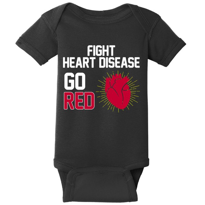 Go Red Fight Heart Health Awareness Baby Bodysuit