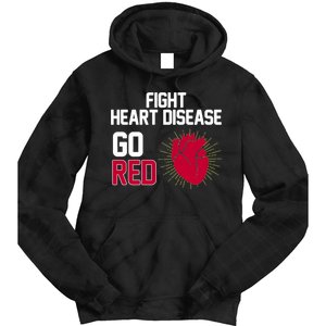 Go Red Fight Heart Health Awareness Tie Dye Hoodie