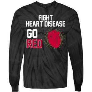 Go Red Fight Heart Health Awareness Tie-Dye Long Sleeve Shirt