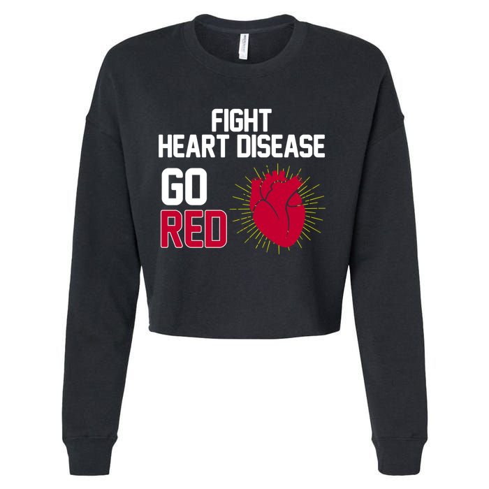 Go Red Fight Heart Health Awareness Cropped Pullover Crew