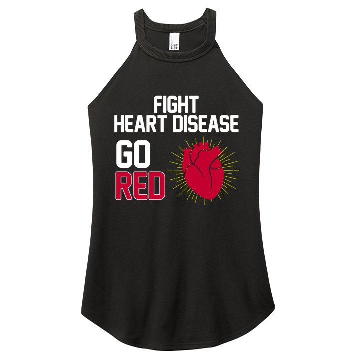 Go Red Fight Heart Health Awareness Women's Perfect Tri Rocker Tank