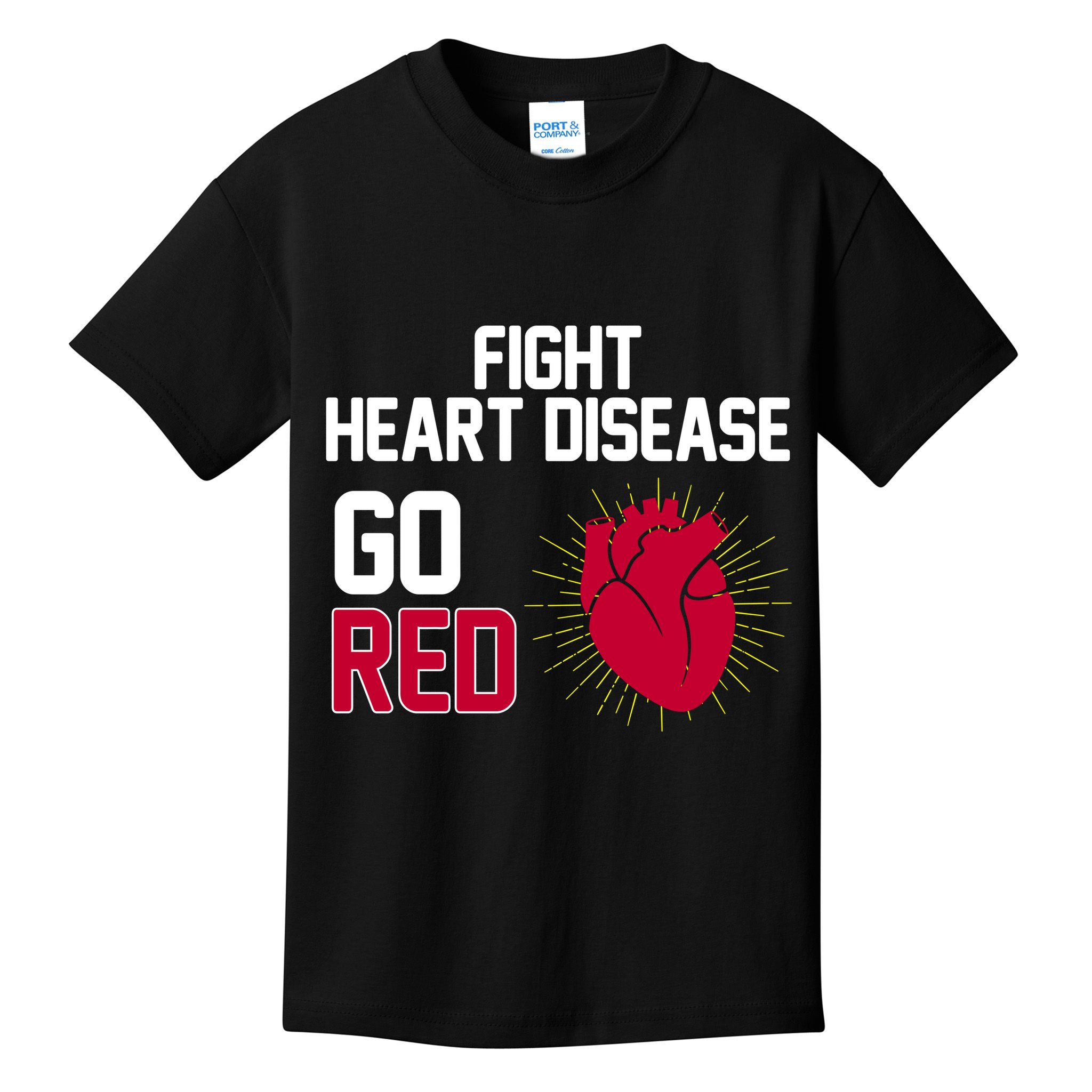 Go Red Fight Heart Health Awareness Kids T-Shirt