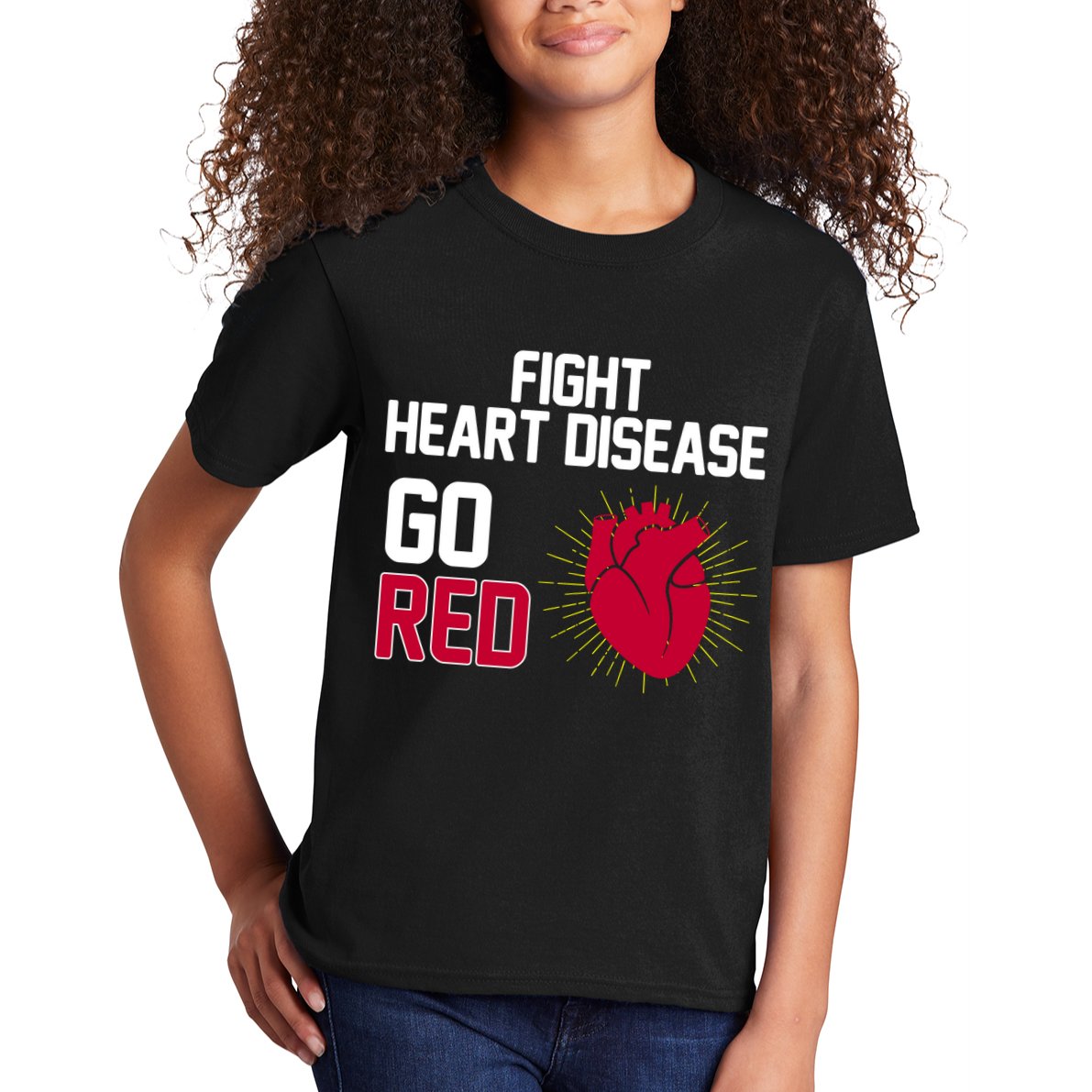 Go Red Fight Heart Health Awareness Kids T-Shirt