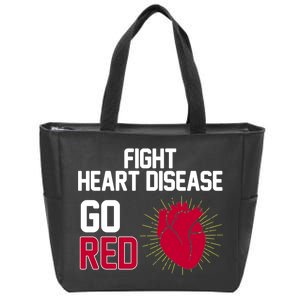 Go Red Fight Heart Health Awareness Zip Tote Bag