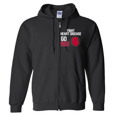 Go Red Fight Heart Health Awareness Full Zip Hoodie