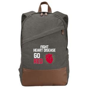 Go Red Fight Heart Health Awareness Cotton Canvas Backpack