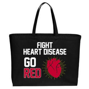 Go Red Fight Heart Health Awareness Cotton Canvas Jumbo Tote