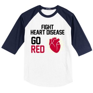 Go Red Fight Heart Health Awareness Baseball Sleeve Shirt