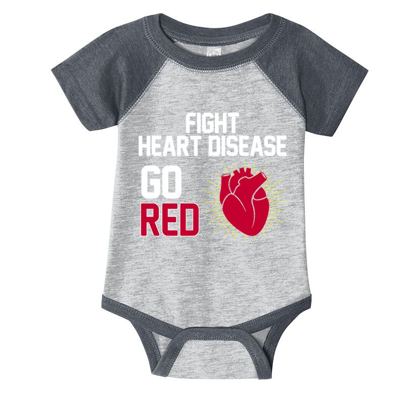 Go Red Fight Heart Health Awareness Infant Baby Jersey Bodysuit