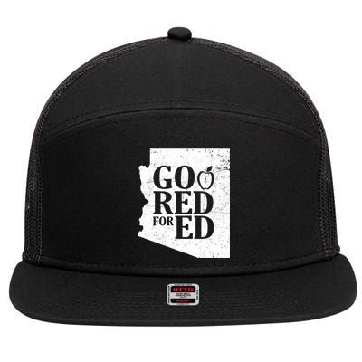 Go Red For Ed Distressed 7 Panel Mesh Trucker Snapback Hat