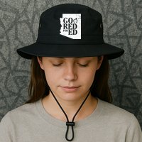 Go Red For Ed Distressed Bucket Hat