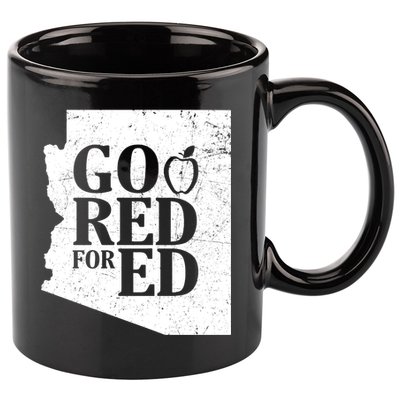 Go Red For Ed Distressed 11oz C Handle Ceramic Mug