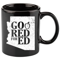 Go Red For Ed Distressed 11oz C Handle Ceramic Mug