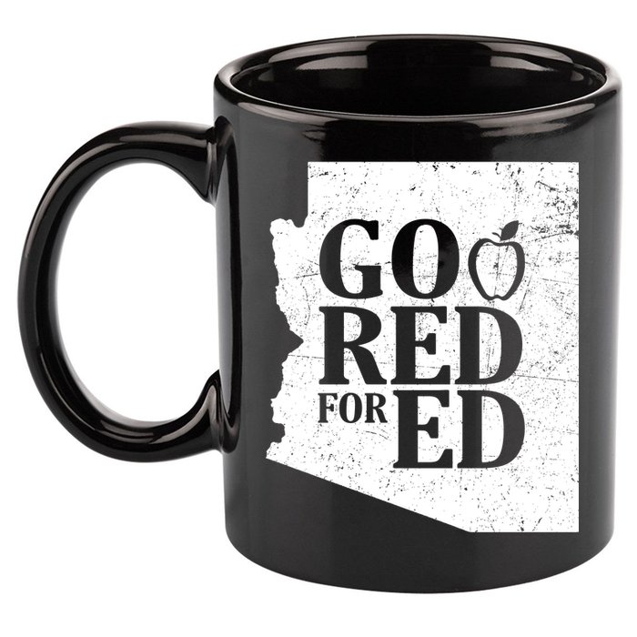 Go Red For Ed Distressed 11oz C Handle Ceramic Mug