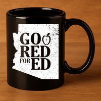 Go Red For Ed Distressed 11oz C Handle Ceramic Mug