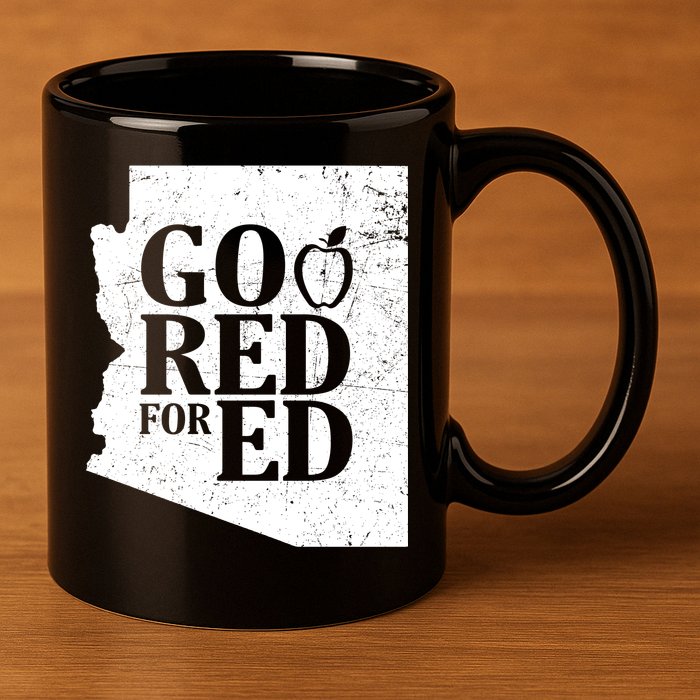 Go Red For Ed Distressed 11oz C Handle Ceramic Mug
