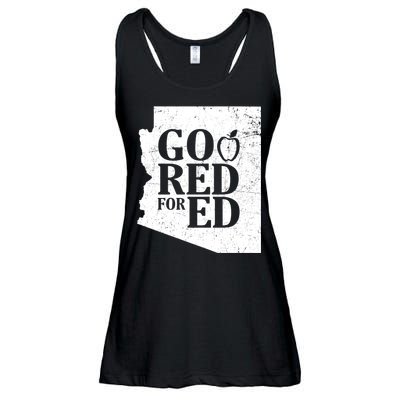 Go Red For Ed Distressed Ladies Essential Flowy Tank