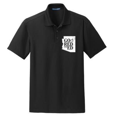 Go Red For Ed Distressed Dry Zone Grid Polo