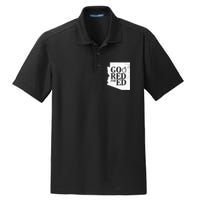 Go Red For Ed Distressed Dry Zone Grid Polo