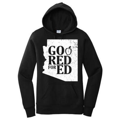 Go Red For Ed Distressed Women's Pullover Hoodie