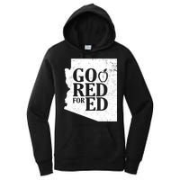Go Red For Ed Distressed Women's Pullover Hoodie