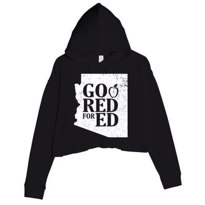 Go Red For Ed Distressed Crop Fleece Hoodie