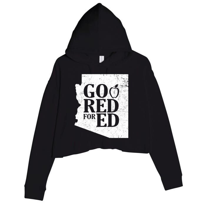 Go Red For Ed Distressed Crop Fleece Hoodie