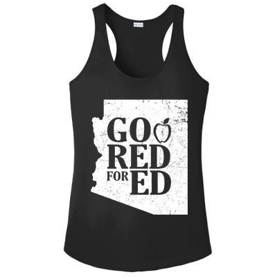 Go Red For Ed Distressed Ladies PosiCharge Competitor Racerback Tank