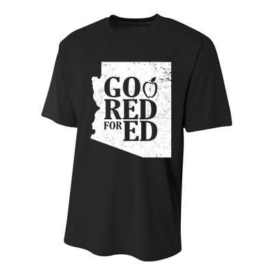 Go Red For Ed Distressed Youth Performance Sprint T-Shirt