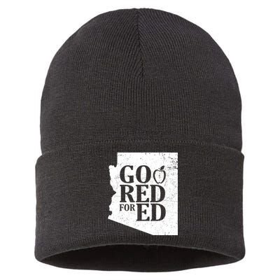 Go Red For Ed Distressed Sustainable Knit Beanie
