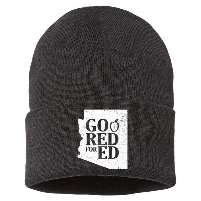 Go Red For Ed Distressed Sustainable Knit Beanie