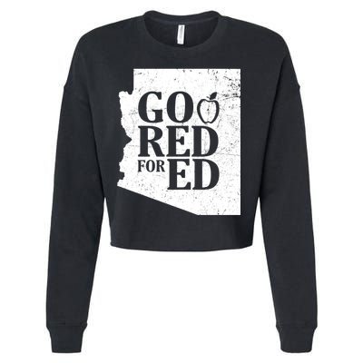 Go Red For Ed Distressed Cropped Pullover Crew