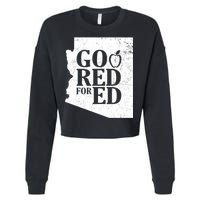 Go Red For Ed Distressed Cropped Pullover Crew