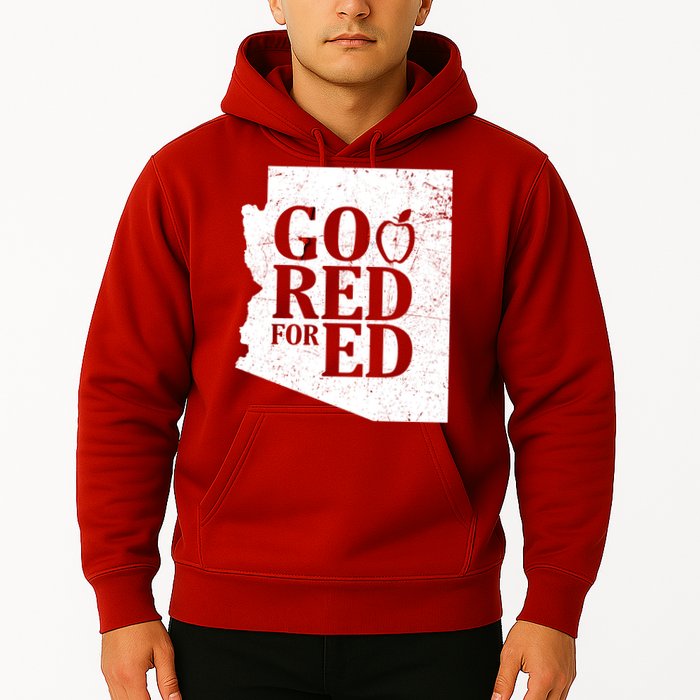 Go Red For Ed Distressed Hoodie