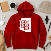 Go Red For Ed Distressed Hoodie