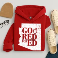 Go Red For Ed Distressed Hoodie