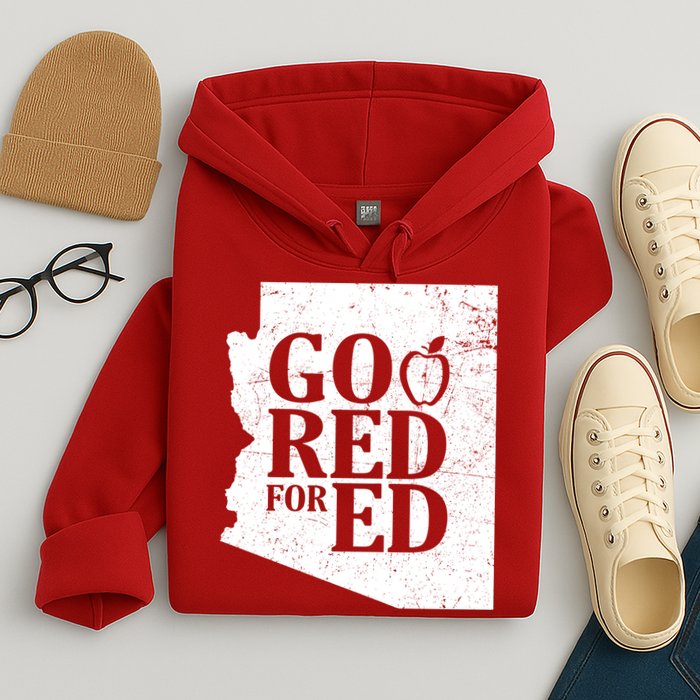 Go Red For Ed Distressed Hoodie