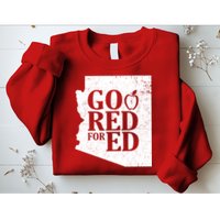 Go Red For Ed Distressed Sweatshirt