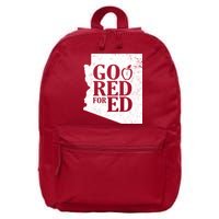 Go Red For Ed Distressed 16 in Basic Backpack