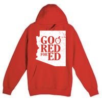 Go Red For Ed Distressed Premium Pullover Hoodie